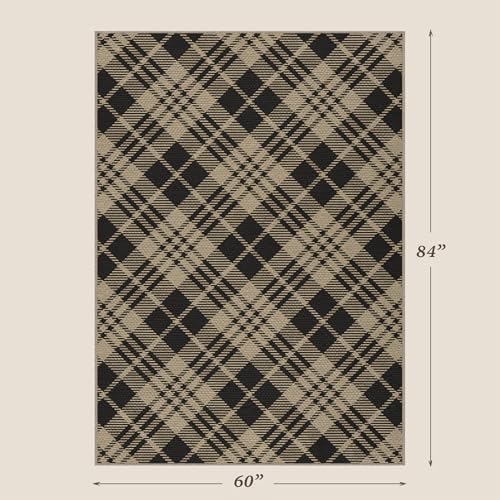 JTJ Easy Jute 4x6 Diagonal Plaid Rug - Image 2