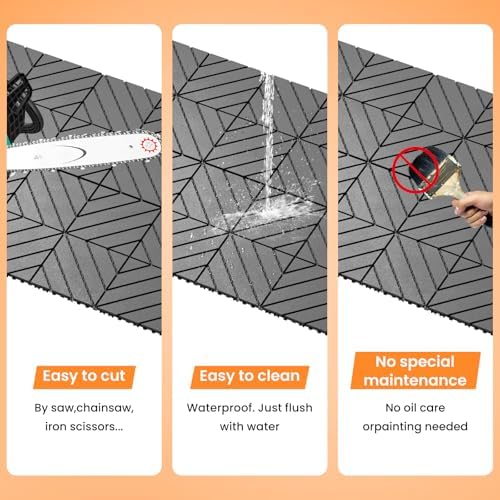44 Pack Plastic Interlocking Deck Tiles, Patio Floor Decking Tiles - Image 3