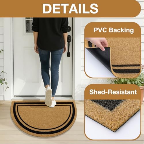 OLANLY Half Circle Door Mat 30x17, Low Profile Doormat - Image 5