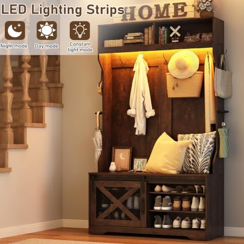 chartustriable 75''H LED Farmhouse Hall Tree - Image 4