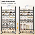 STO STO Expandable Shoe Rack, 10-Tier Metal Tall Shoe Rack - Image 5