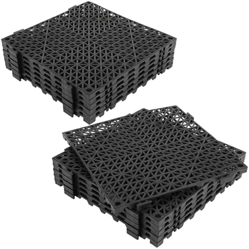 FAHKNS 12 PCS Interlocking Drainage Mat, 12“x12” Drainage Tiles Interlocking by FAHKNS