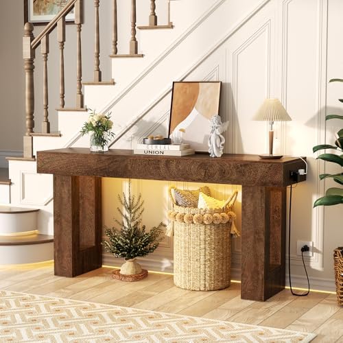 Unikito 63" Console Table with Sensor Light & AC Outlets with USB-C Ports - Image 4