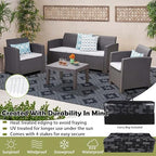 SAND MINE Waterproof Outdoor Rug 9x12 ft, Reversible Plastic Straw Area Rug - Image 4