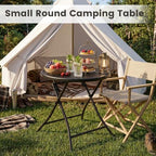 TeoKJ Folding Small Outdoor Side Table, No Assembly Patio Metal Desk - Image 6