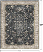 Black Farmhouse Washable 8x10 Area Rugs - Image 2