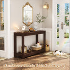 Besiost Small Farmhouse Wood Entryway Table Narrow Console Table - Image 2