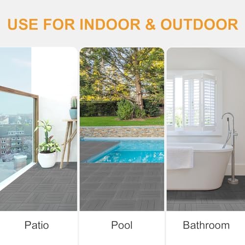 VINGLI Interlocking Deck Tiles, Anti-Slip Plastic Tiles - Image 3