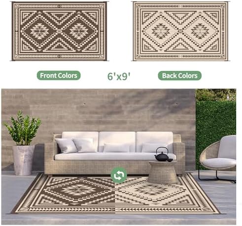 GENIMO Outdoor Rug, Waterproof Plastic Rugs - Image 4