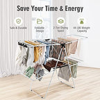 Tangkula Foldable Clothes Drying Rack, 2-Level Folding Drying Rack - Image 7