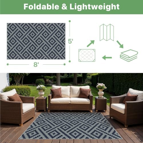 GENIMO Outdoor Rug, Waterproof Plastic Rugs - Image 2