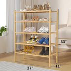 ROMGUAR CRAFT 5 Tier Bamboo Shoe Rack - Image 3