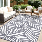 OLANLY Outdoor Rug 9x12 ft Waterproof Reversible Leaf Mat by OLANLY