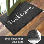 KILOCOCO Welcome Mat Front Door Mat Black Outdoor Doormat - Image 2