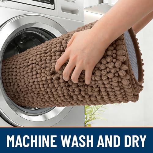OLANLY Dog Door Mat for Muddy Paws 44x24, Extra Absorbent Chenille Mud Mat - Image 5