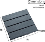 Plastic Interlocking Deck Tiles, 44 Pack Patio Deck Tiles, Patio Floor Decking - Image 2