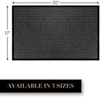 LuxUrux 2-Pack Heavy-Duty Striped Gray Rubber Door Mats - Image 2