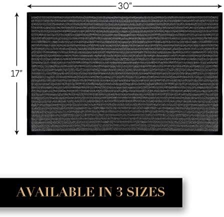 LuxUrux 2-Pack Heavy-Duty Striped Gray Rubber Door Mats - Image 2