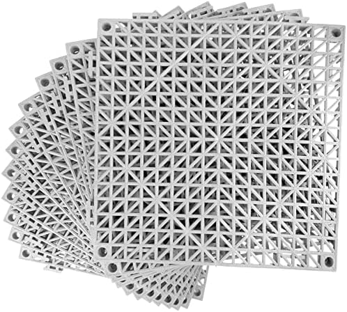 MYFAMIREA Modular Interlocking Cushion 12 Pack 11.8" x 11.8" Rubber Floor Tiles by MYFAMIREA