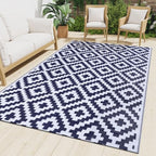 Smiry Outdoor Rug 10x14 ft Waterproof Reversible Boho Mat by Smiry