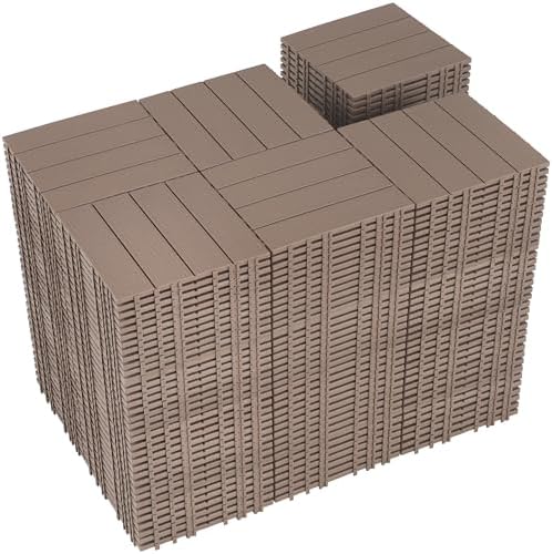 216 PCS Plastic Interlocking Deck Tiles by SkillMaid