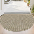 BEQHAUSE Dirt Trapper Door Mat 24" x 36" Half Circle Non Slip, Light Beige by BEQHAUSE