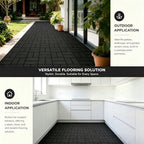 Interlocking Decking 16 Pack Plastic 12"x12" Deck Tiles Outdoor Dark Gray C - Image 3