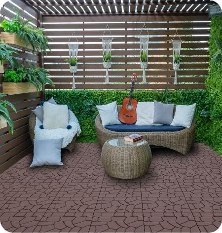 44-Pack Interlocking Deck Tiles, 12x12 Inch Modular Patio Flooring - Image 4