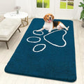 OLANLY Dog Door Mat for Muddy Paws 59x32, Paw Print Design Chenille Mud Mat by OLANLY