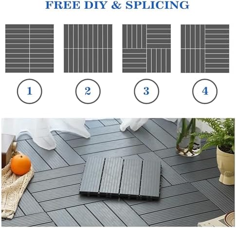 9 PCS 12x12 Inch Plastic Interlocking Deck Tiles - Image 5