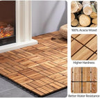 Yaheetech 27PCS Acacia Interlocking Deck Tiles Outdoor Patio Flooring - Image 4