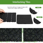 Treela 48 Pcs 12"x12" Plastic Interlocking Deck Tiles and Artificial Grass - Image 3
