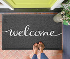 KILOCOCO Welcome Mat Front Door Mat Black Outdoor Doormat - Image 4