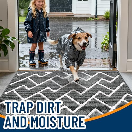 OLANLY Front Door Mat 36x24, Low-Profile Easy Clean Doormat - Image 2