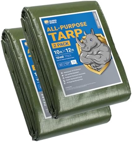 GUARD SHIELD Tarps Heavy Duty Waterproof 10x12 Feet Green Poly Tarp Cover by GUARDSHIELD