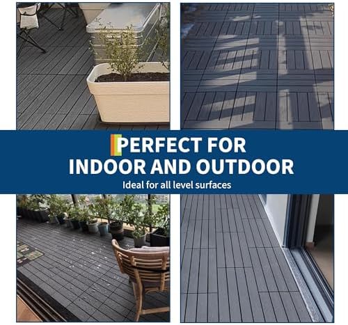 9-Pack 12"X12" Composite Interlock Deck Tiles – Waterproof Interlocking Flooring - Image 7