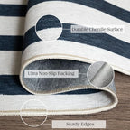 Blue and White Striped Outdoor Rug - Image 3