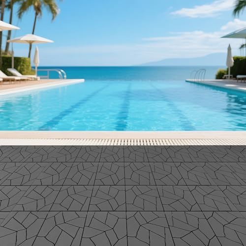 12" x 12" Interlocking Patio Deck Tiles 44 Pack DIY Stone Style Outdoor - Image 7