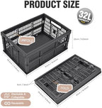HUUSMOT 2-Pack Collapsible Plastic Storage Baskets, Dark Grey - Image 3