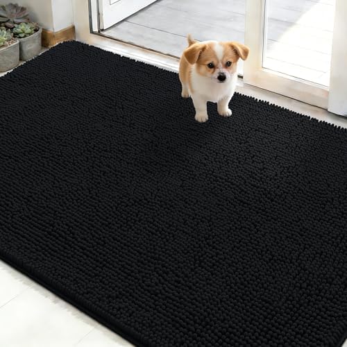 OLANLY Dog Door Mat for Muddy Paws 48x30, Super Absorbent Chenille Mud Mat by OLANLY