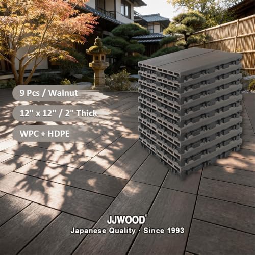 JJWOOD 2-Inch Thick Interlocking Deck Tiles, Water-Resistant Outdoor Floor Tiles - Image 2