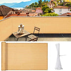 iCover 3.3x19.5ft Balcony Privacy Screen Fence, UV-Resistant Railing Fencing by iCOVER