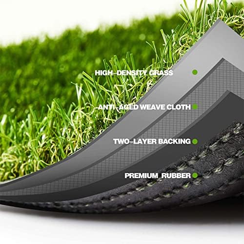 Premium Artificial Grass 8' x 31' Outdoor Rug, 1.38"" Realistic Thick Turf - Image 5