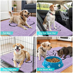 OLANLY Dog Door Mat for Muddy Paws 36x24, Paw Print Design Chenille Mud Mat - Image 7