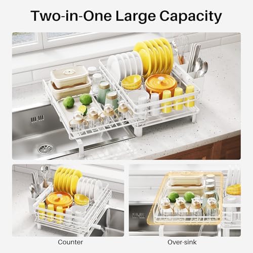 Expandable Dish Drying Rack for Kitchen Counter, Stainless Steel - Image 3