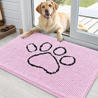 OLANLY Dog Door Mat for Muddy Paws 36x24, Paw Print Design Chenille Mud Mat by OLANLY