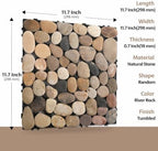 River Rock Pebble Tile, Natural Stone Deck Paver Tile, 4 Sheets - Image 3