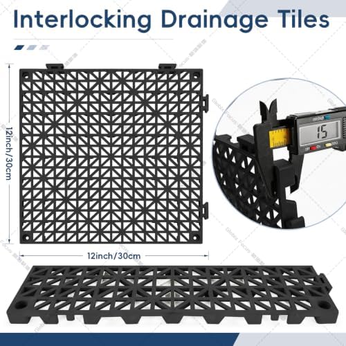 Interlocking Drainage Tiles 12PCS Modular Interlocking Cushion 12" x 12" - Image 2