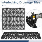 Interlocking Drainage Tiles 12PCS Modular Interlocking Cushion 12" x 12" - Image 2