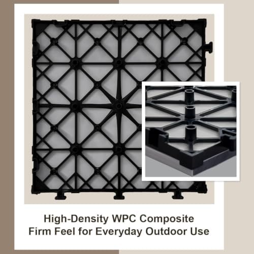JJWOOD Stone-Look Interlocking Deck Tiles, Matte Rock Texture Outdoor Floor - Image 7